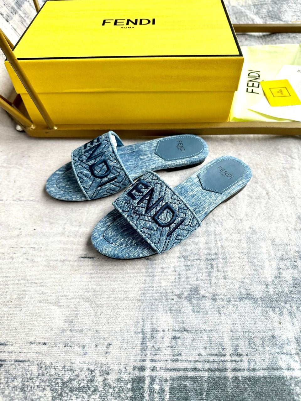 Denim FF Slides