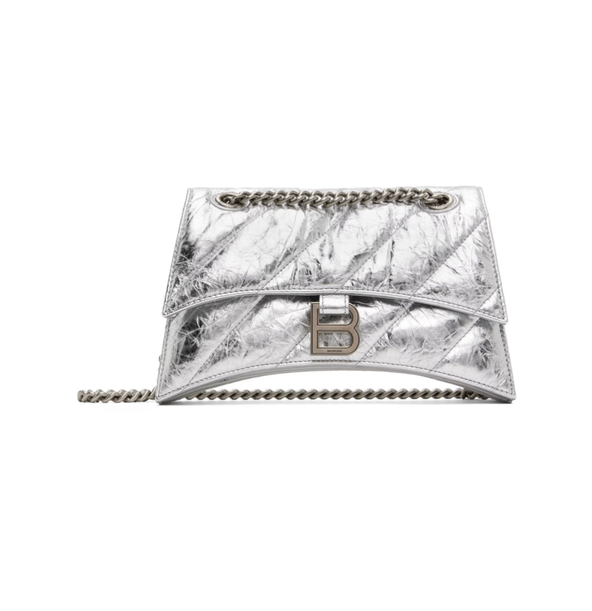 Platinum CRUSH SMALL CHAIN BAG QUILTED IN OPTIC WHITE