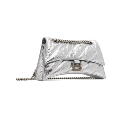 Platinum CRUSH SMALL CHAIN BAG QUILTED IN OPTIC WHITE